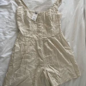 Abercrombie cream corset romper NWT